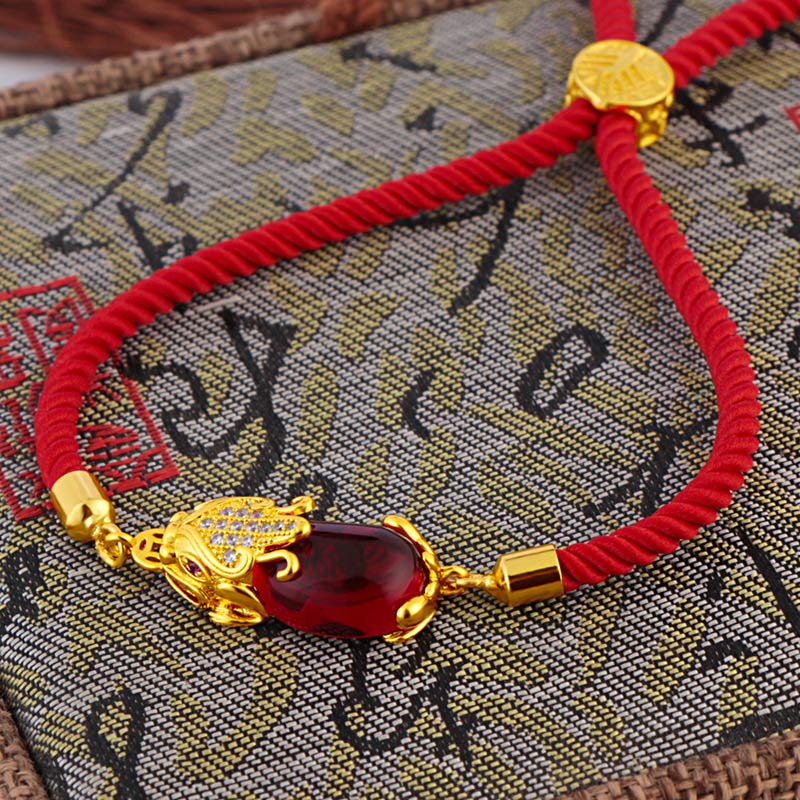 Braccialetto di corda rossa Pixiu in agata rossa Buddha Stones Wealth Attractor - Image 4
