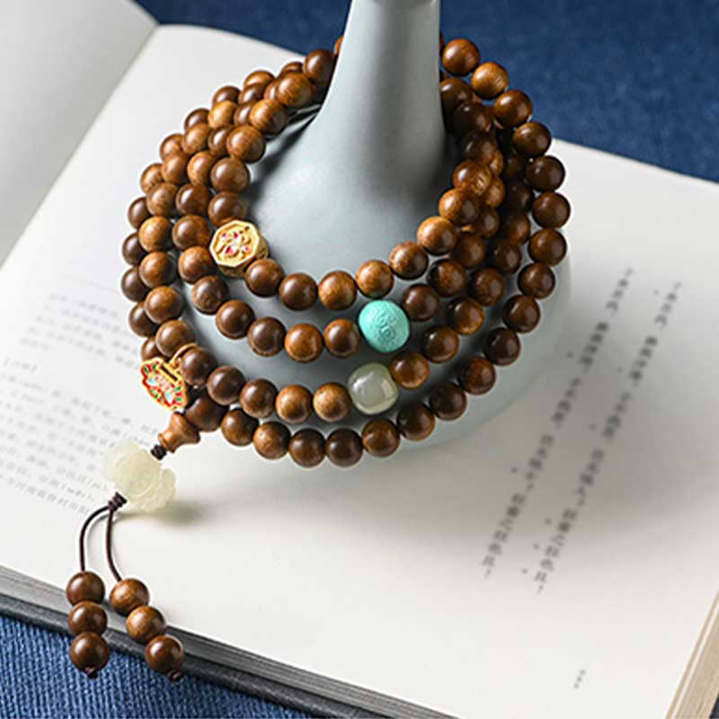 Braccialetto di protezione e calma in palissandro tibetano Buddha Stones Mala - Image 11