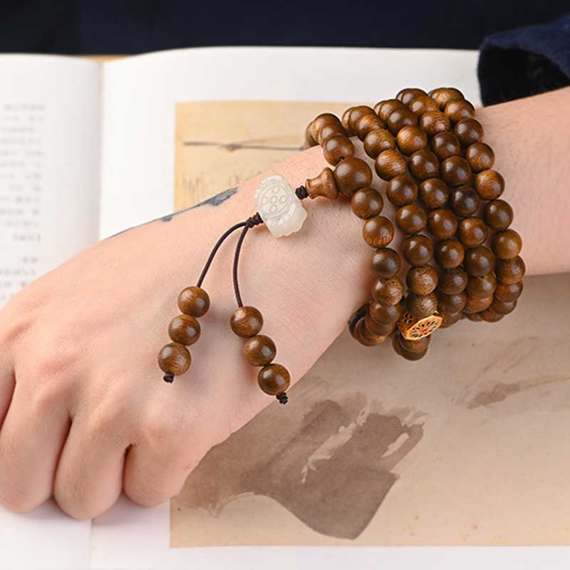 Braccialetto di protezione e calma in palissandro tibetano Buddha Stones Mala - Image 15