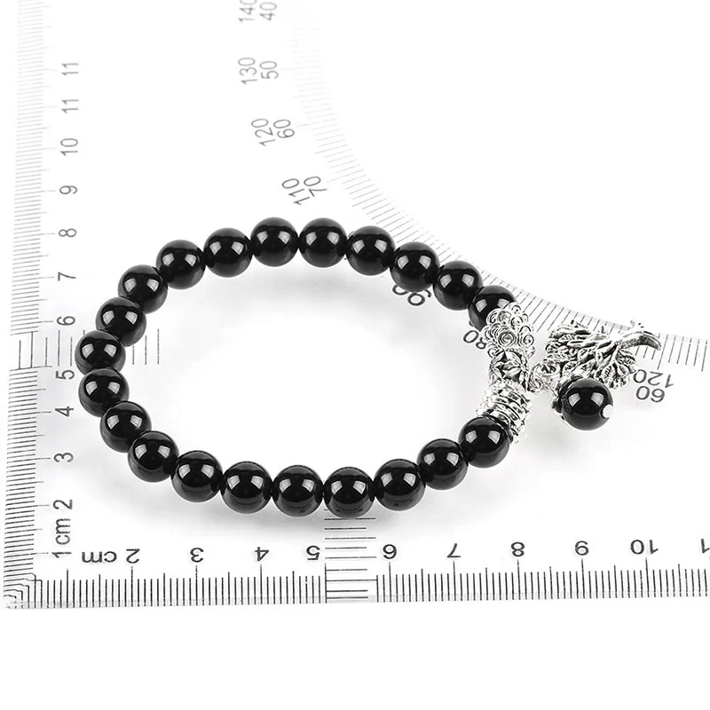 Braccialetto elastico portafortuna con albero della vita in pietra preziosa naturale Buddha Stones - Image 19