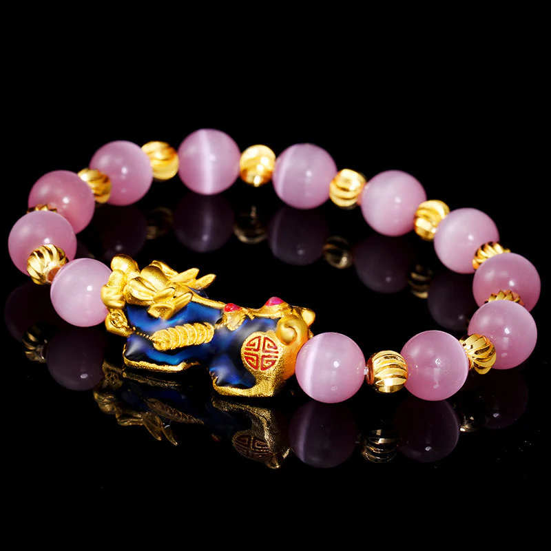 Braccialetto portafortuna Buddha Stones Pixiu Cat Eye - Image 3