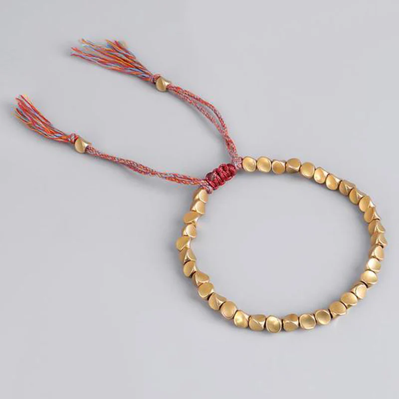 Braccialetto portafortuna con perline di rame tibetano Buddha Stones - Image 3