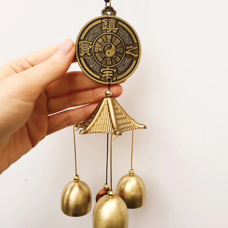 Buddha Stones Benedizione Lettera Elefante Bagua Moneta di Buon Auspicio Appeso al Muro Campanello Campana Decorazione per la Casa Fatta a Mano - Image 8