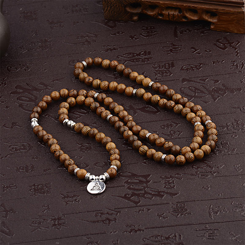 Buddha Stones Braccialetto di legno di fulmine tibetano Buddha Mala di loto - Image 3
