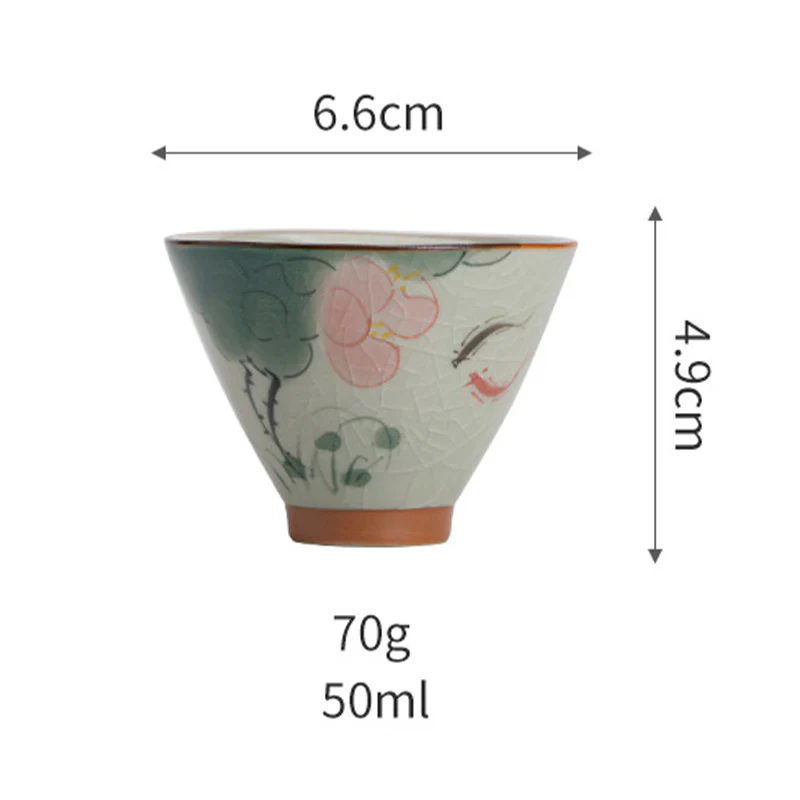 Buddha Stones Cachi Barca Koi Pesce Loto Tazza da tè in ceramica Kung Fu Tazza da tè 50ml - Image 14