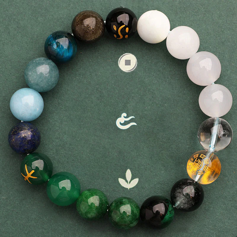 Buddha Stones Cinque Elementi Vari Agata Cristallo Pietra del Sole Bracciale della Saggezza - Image 21