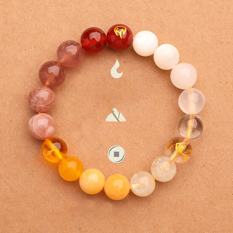 Buddha Stones Cinque Elementi Vari Agata Cristallo Pietra del Sole Bracciale della Saggezza - Image 4