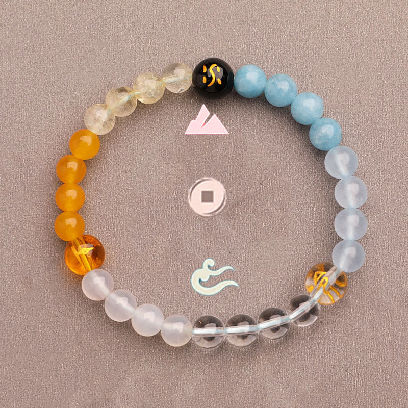 Buddha Stones Cinque Elementi Vari Agata Cristallo Verde Fragola Quarzo Pietra del Sole Bracciale Ricchezza - Image 18