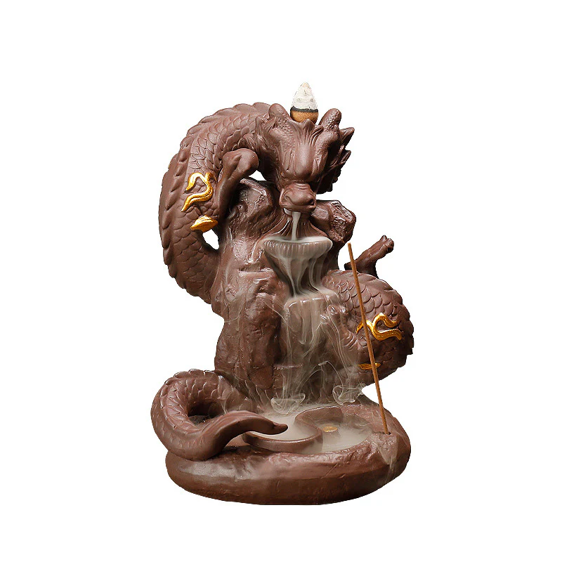 Buddha Stones Decorazione bruciatore di incenso protezione drago tibetano - Image 9