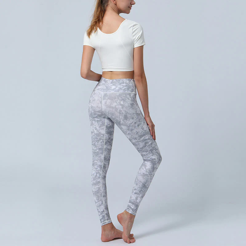 Buddha Stones Flowers Leaves Stampa Sport Fitness Yoga Leggings a vita alta Pantaloni da yoga da donna - Image 16