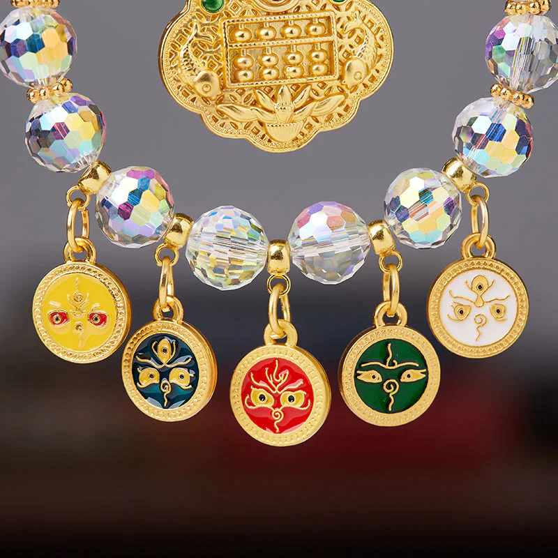 Buddha Stones Pesce Koi Fortunato Cinque Dei della Ricchezza Prosperità Decorazione Appesa - Image 3