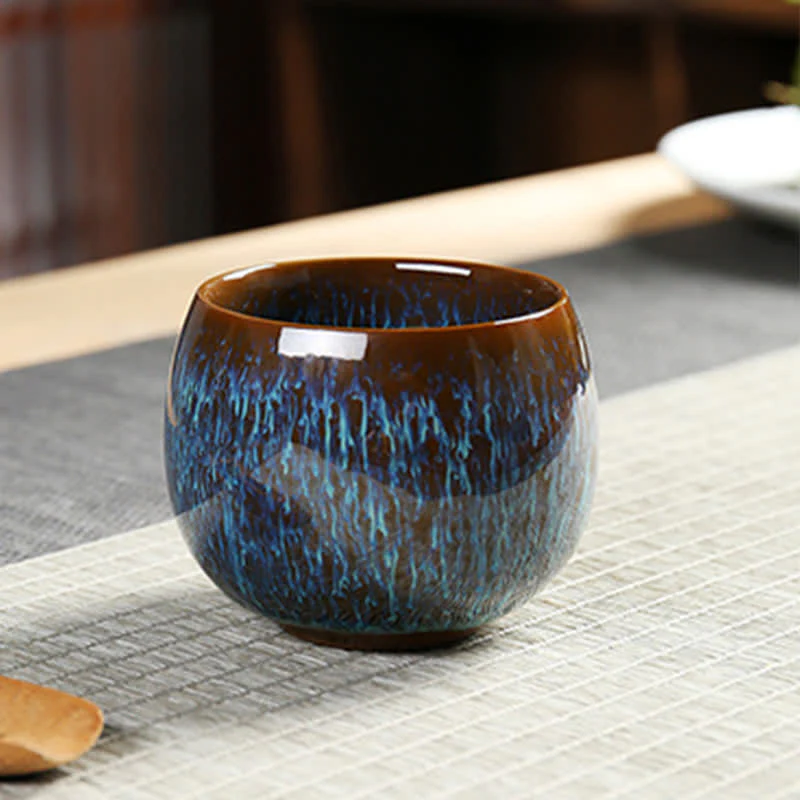 Buddha Stones Tazza da tè in ceramica multicolore Tazza da tè Ocean Wave - Image 11