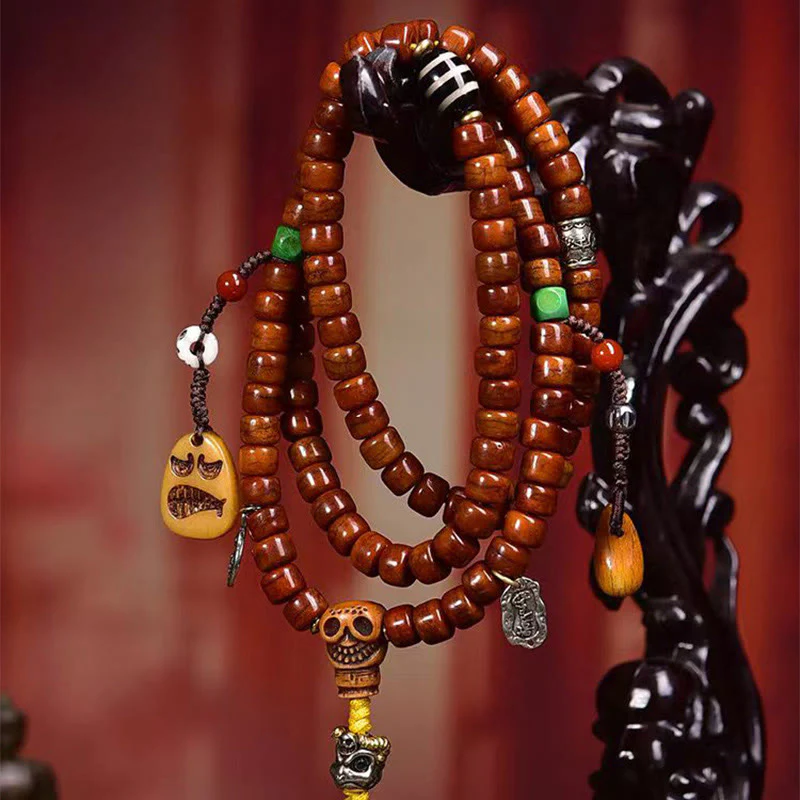Buddha Stones Tibet 108 Perle Perle d'osso Perle Dzi Forza Mala - Image 3