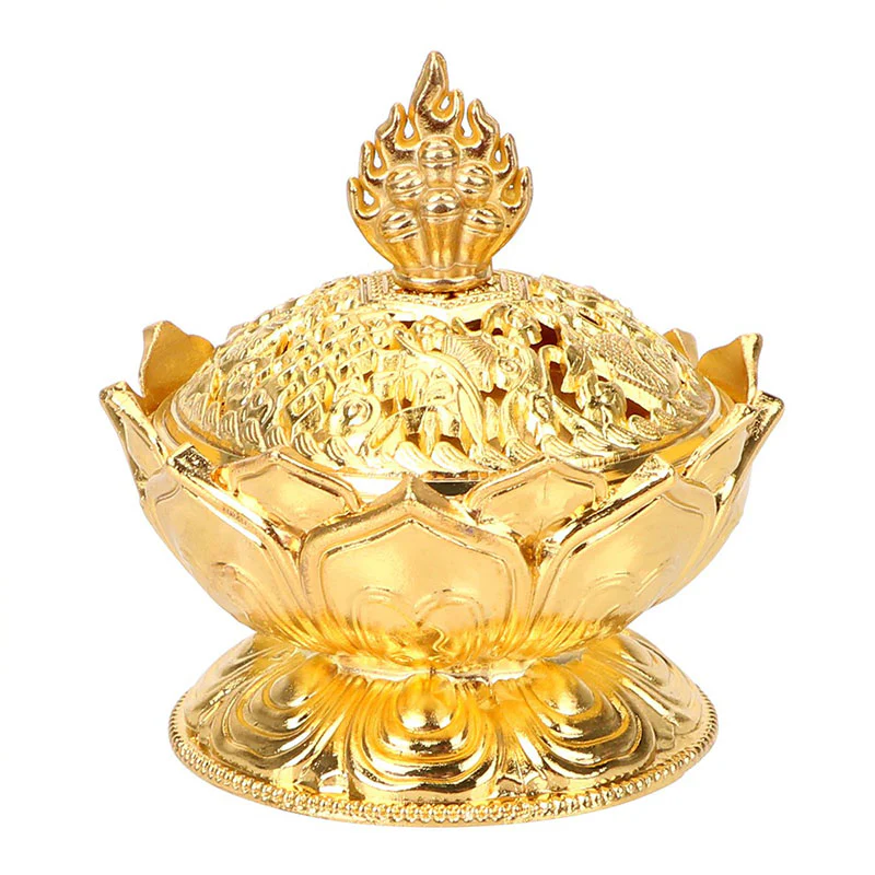 Buddha Stones Tibetano a Forma di Loto Bruciatore di Incenso Purificato - Image 17
