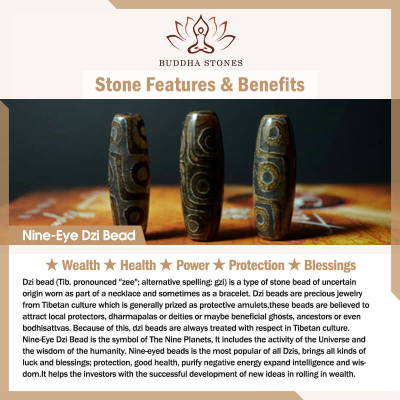 Buddha Stones Tibetano Nove Occhi Dzi Bead Decorazione della Ricchezza - Image 7