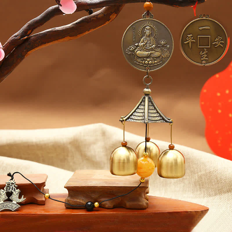 Feng Shui moneta di rame pesce Koi Bagua Kirin campanello a vento campana fortuna decorazione da appendere alla parete - Image 7