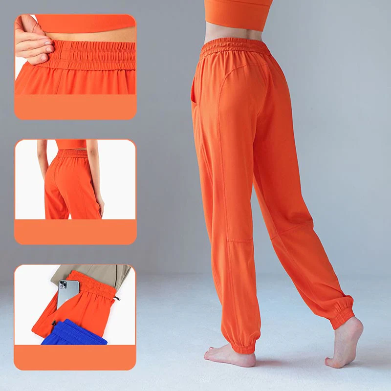 Pantaloni da jogging sportivi da yoga fitness a vita alta con tasche Buddha Stones - Image 5