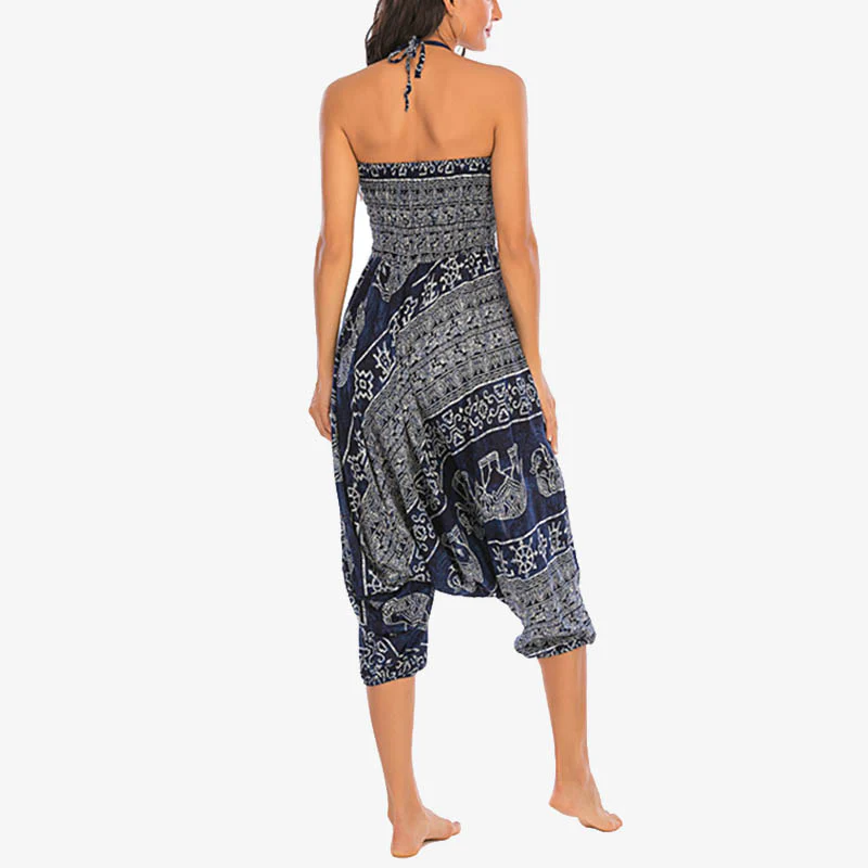 Pantaloni harem larghi e arricciati con motivo a elefante, tuta da yoga da donna, stile Buddha Stones, due stili - Image 41