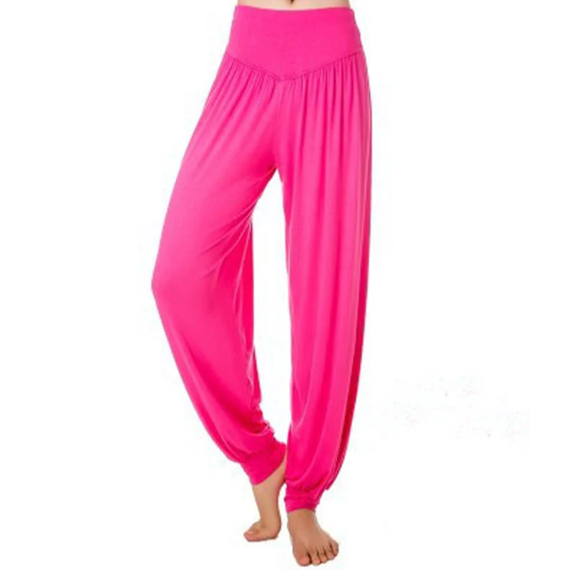 Pantaloni lunghi harem da yoga e danza in tinta unita Buddha Stones - Image 20