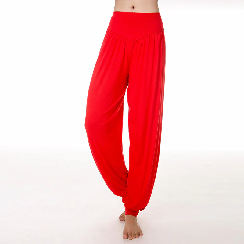 Pantaloni lunghi harem da yoga e danza in tinta unita Buddha Stones - Image 26
