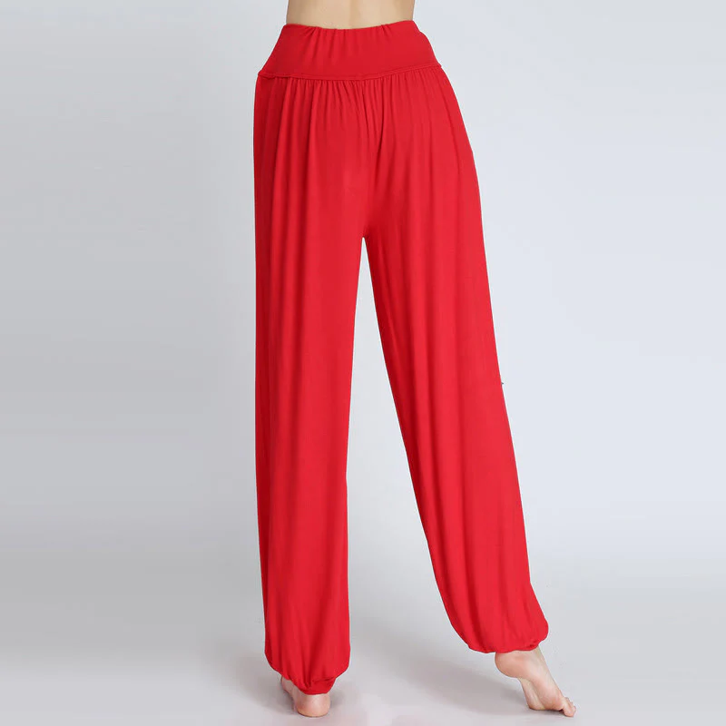 Pantaloni lunghi harem da yoga e danza in tinta unita Buddha Stones - Image 27