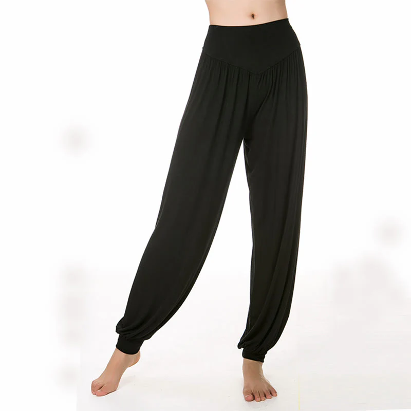 Pantaloni lunghi harem da yoga e danza in tinta unita Buddha Stones - Image 33