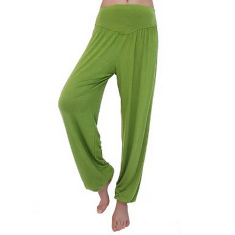 Pantaloni lunghi harem da yoga e danza in tinta unita Buddha Stones - Image 8