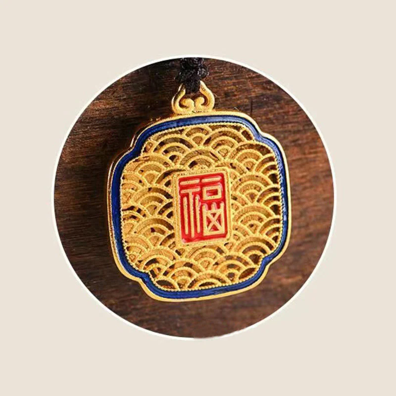 Portachiavi con ciondolo a forma Buddha Stones Fu Character Blessing Ruyi - Image 11