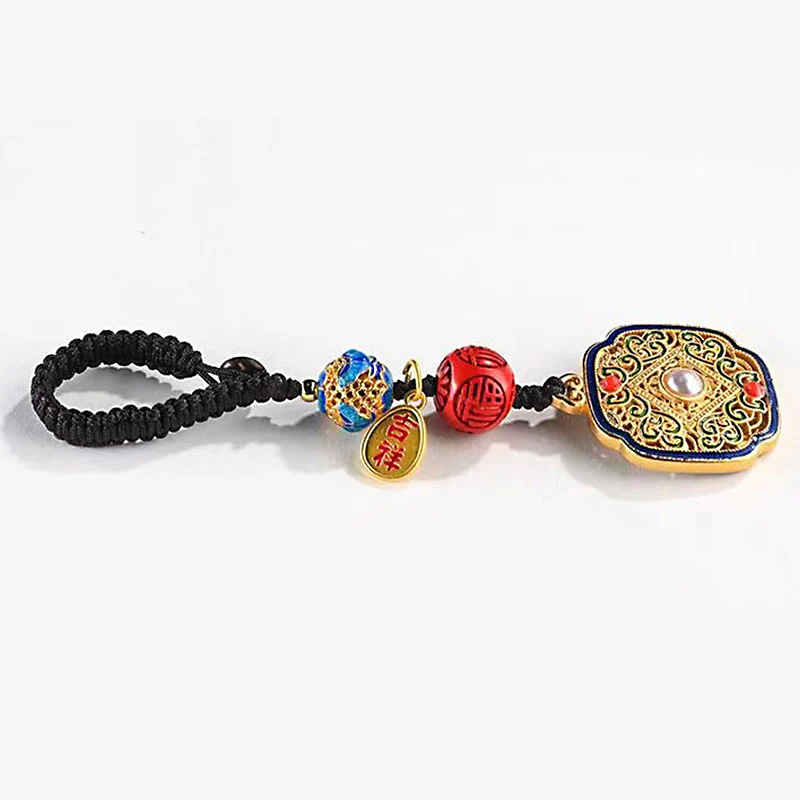 Portachiavi con ciondolo a forma Buddha Stones Fu Character Blessing Ruyi - Image 7