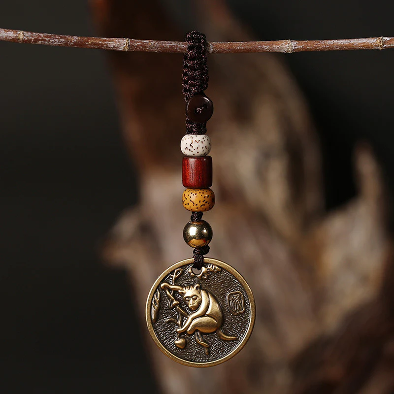 Portachiavi con decorazione in rame con zodiaco cinese e fortuna - Image 10